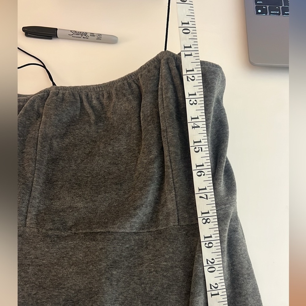 Lunachix Velour Grey,Tank Top Dress, Zumiez Gray Sleeveless Dress,EUC,Size Large - Picture 8 of 12